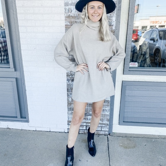 Turtleneck Sweater Dress - Picture 2 of 5